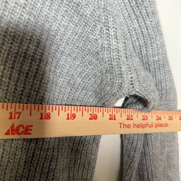 American Eagle 1/4 Zip Men's Sweater Knitted Gray Size Large Wool Blend - Picture 4 of 7